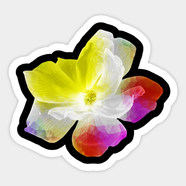 Yellow Red Purple Abstract Flower Sticker by Geomhectic